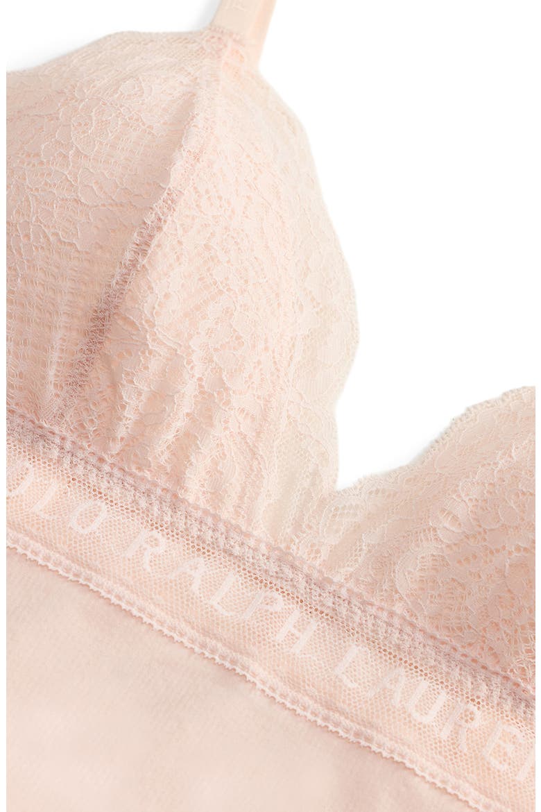 Lace & Stretch Cotton Rib Triangle Bodysuit, Alternate, color, GARDEN ROSE