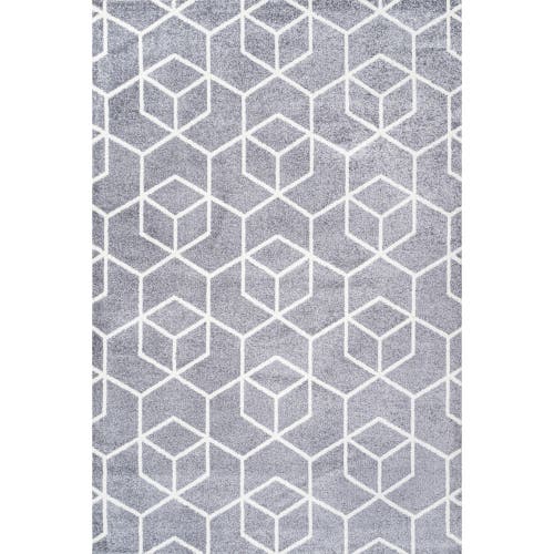 Jonathan Y Tumbling Blocks Modern Geometric Area Rug In Gray/white