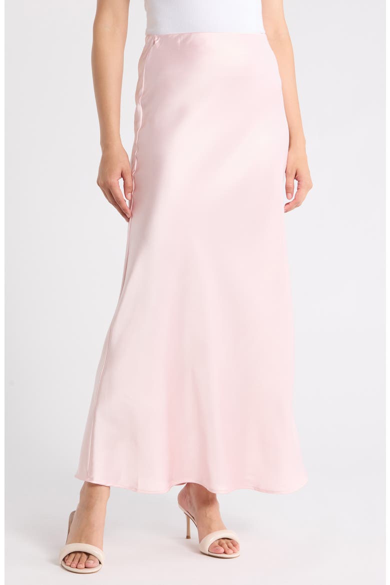 Satin A-Line Skirt, Main, color, BABY PINK