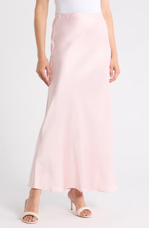 Satin A-Line Skirt