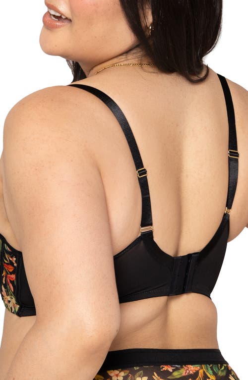 Curvy Couture Full Figure Mesh Underwire Bra In Brown