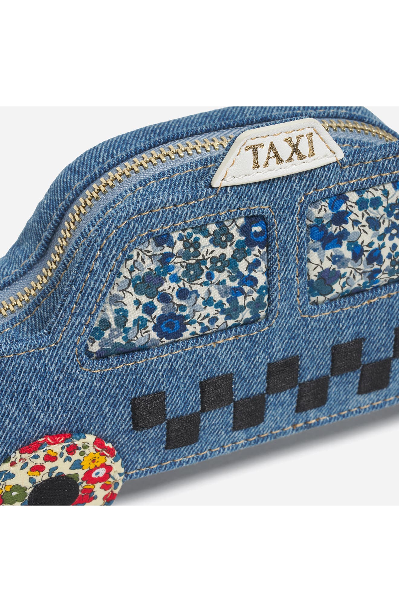 NYC Taxi Cab Pouch, Alternate, color, BLUE MULTI
