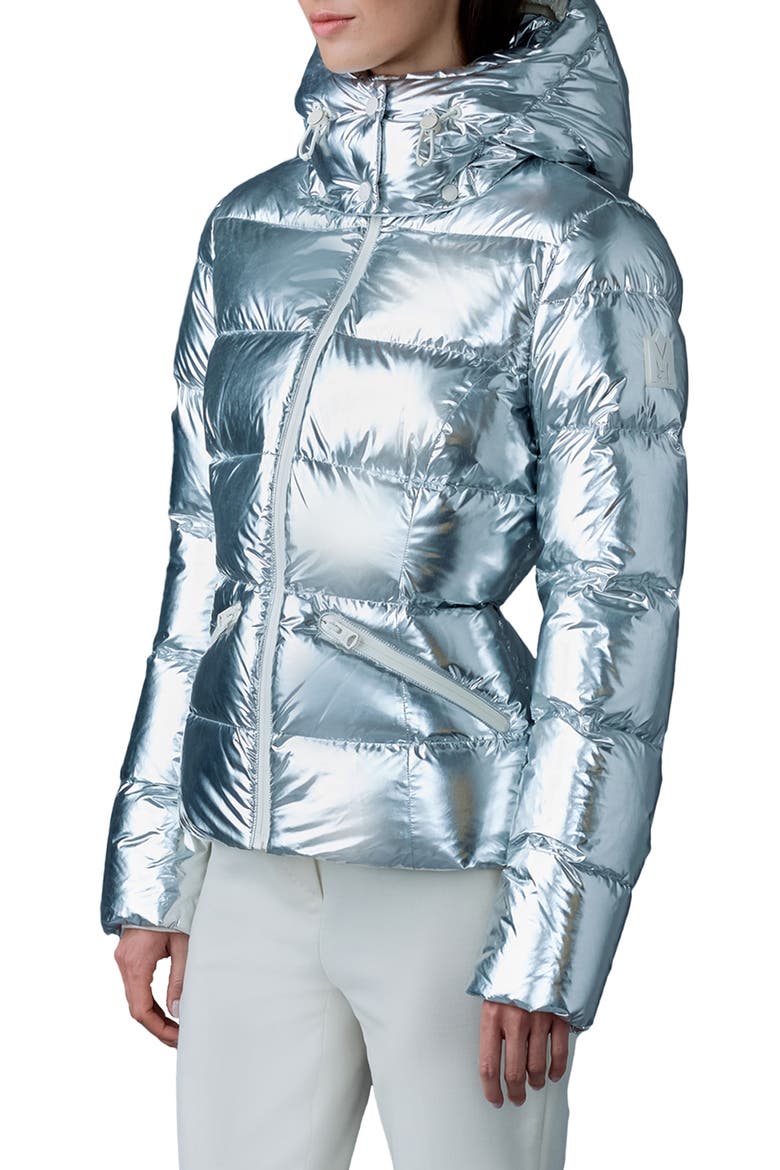 Madalyn Water Repellent Down Puffer Jacket, Alternate, color, SILVER