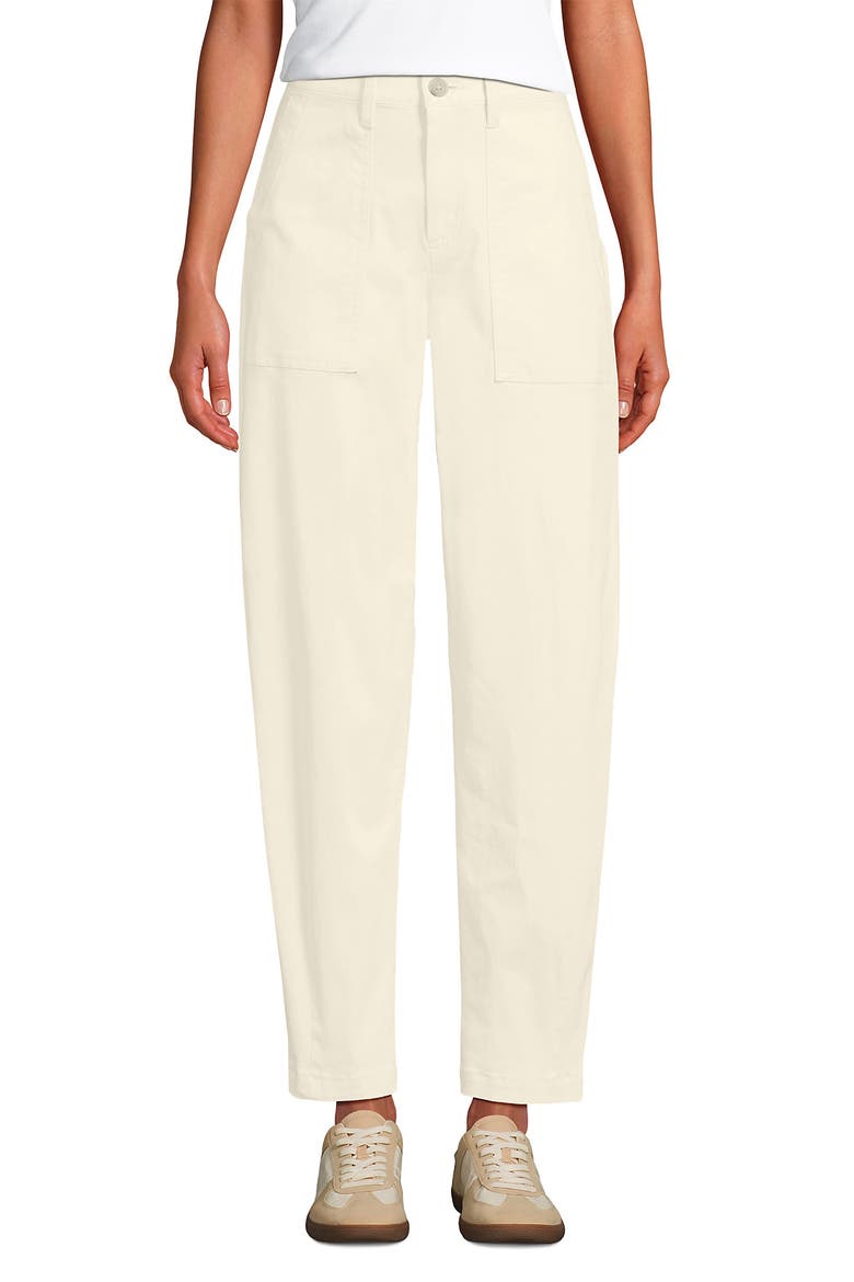 High Rise Barrel Leg Chino Pants, Alternate, color, Ivory Latte