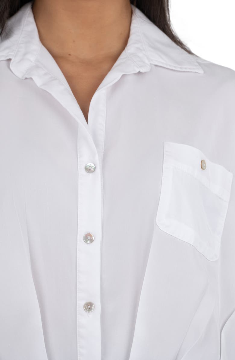 KUT from the Kloth Gaia Pleat Hem Short Sleeve Button-Up Top, Alternate, color,