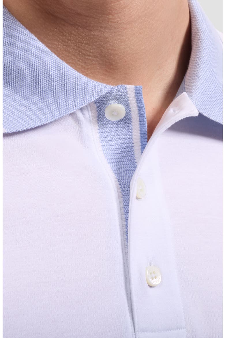 Tipped Pima Cotton Piqué Polo, Alternate, color, WHITE
