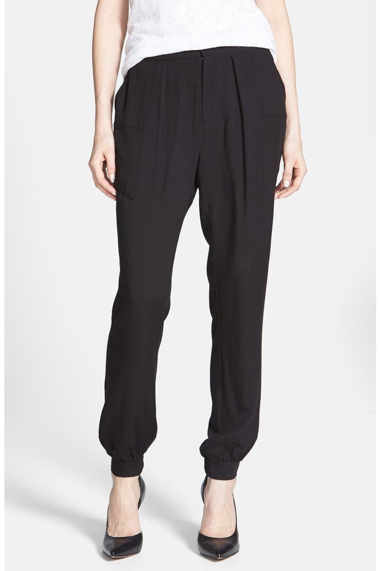 Woven Soft Pants, Main, color, BLACK