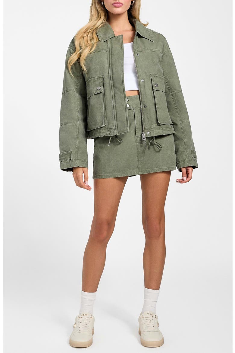 Myles Denim Skirt, Alternate, color, GREEN