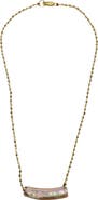 Madison Maison Abalone Curved Bar Pendant Necklace