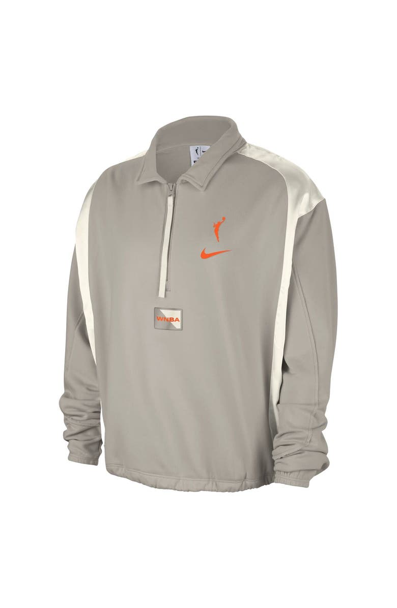 Nike Women's Nike  Gray WNBA Basketball Fleece Quarter-Zip Performance Pullover, Alternate, color, Gray
