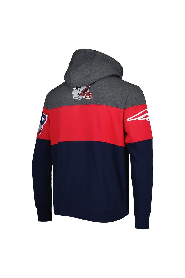 Men's Starter Heather Charcoal/Navy New England Patriots Extreme Pullover Hoodie, Alternate, color, Gray