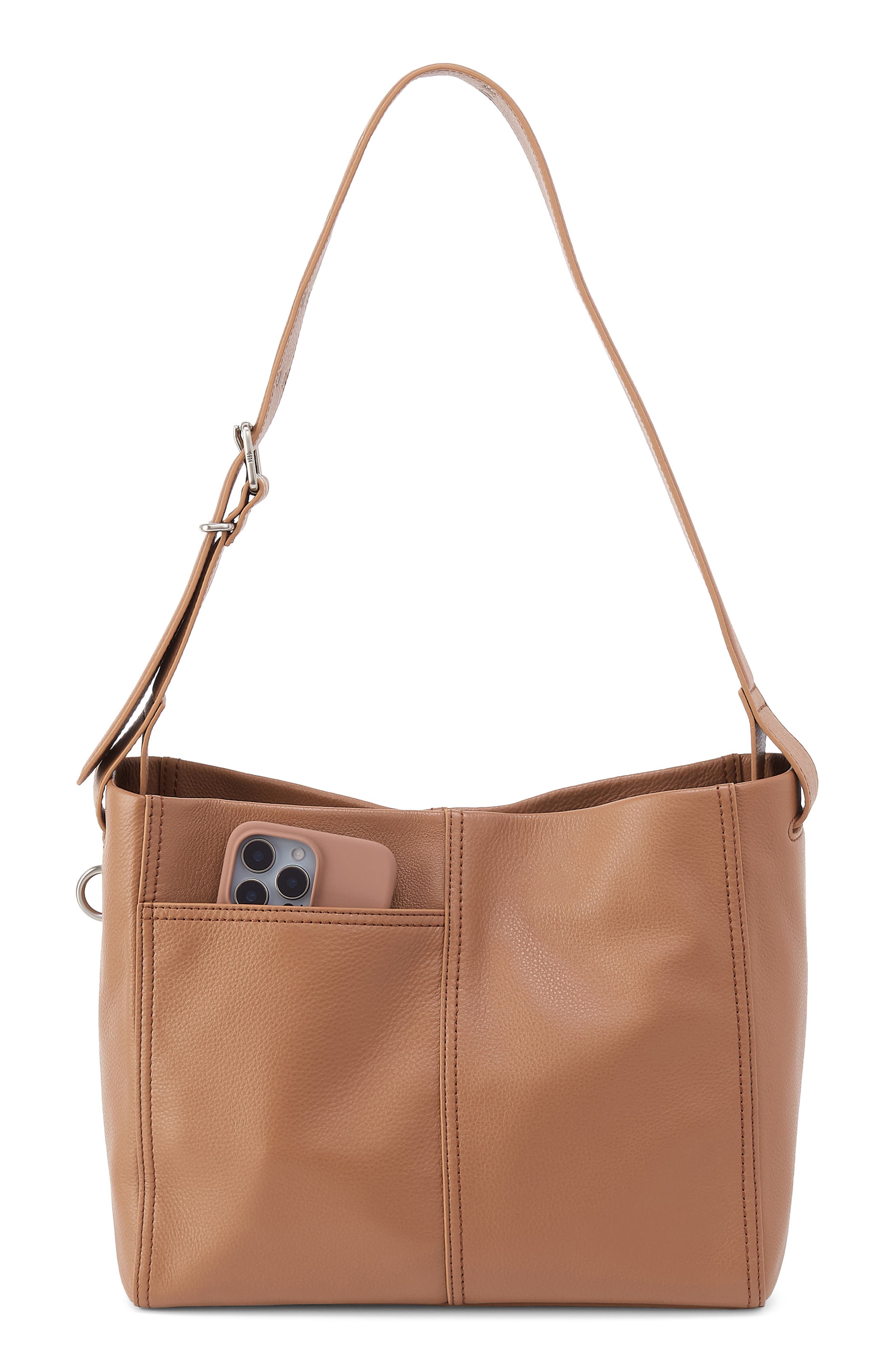 HOBO Render Leather Shoulder Bag, Alternate, color, Brown Sugar