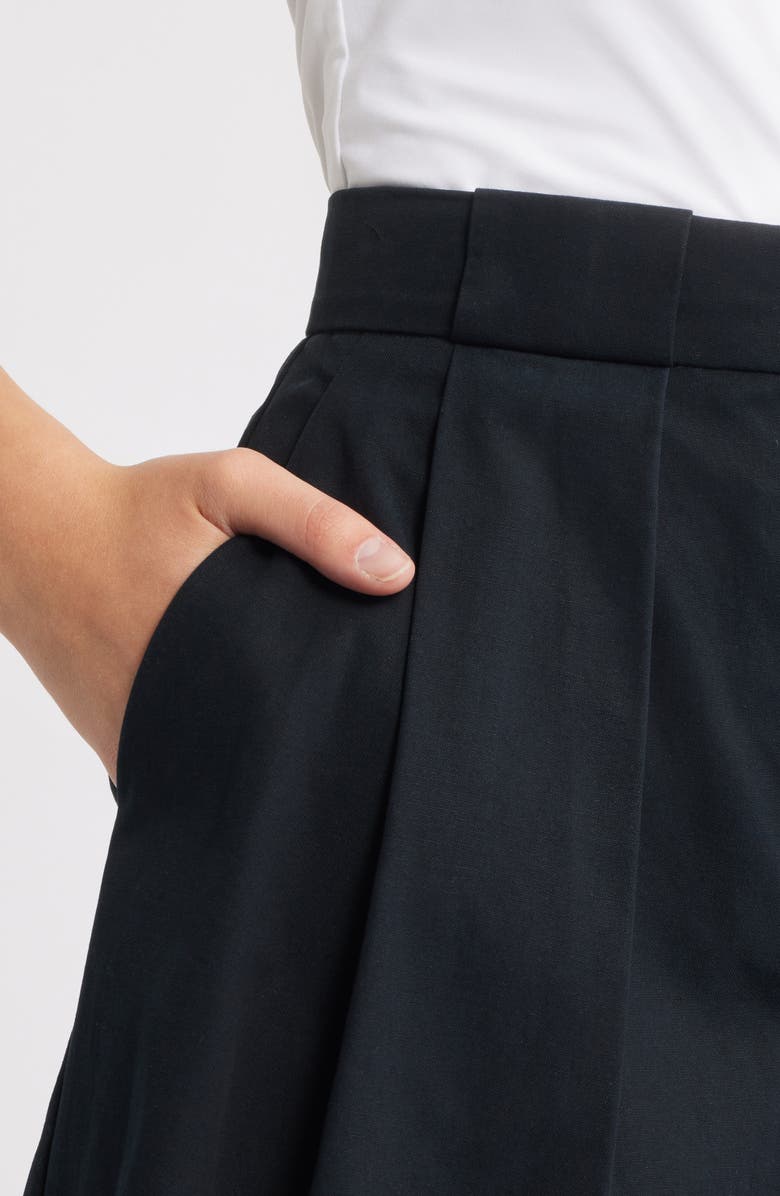 MANGO Greta Pleat Front Shorts, Alternate, color, Black