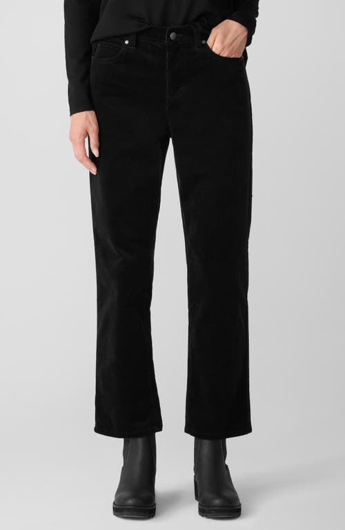 Eileen Fisher High Waist Ankle Straight Leg Jeans In Black