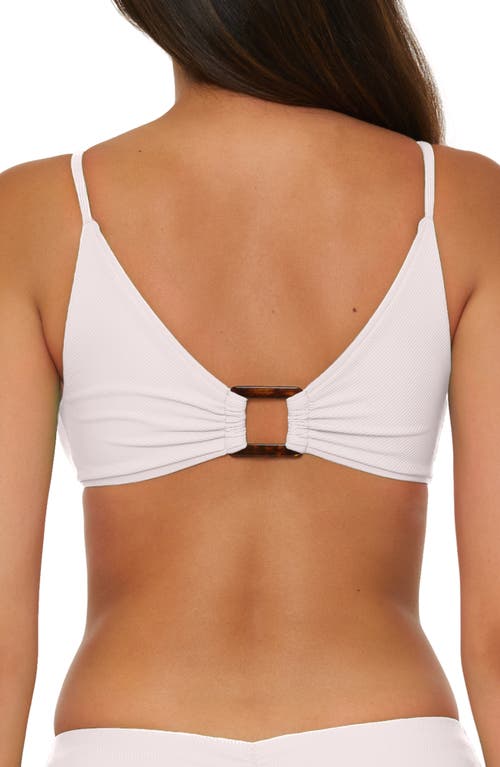 Becca Buckle Reversible Bikini Top In White