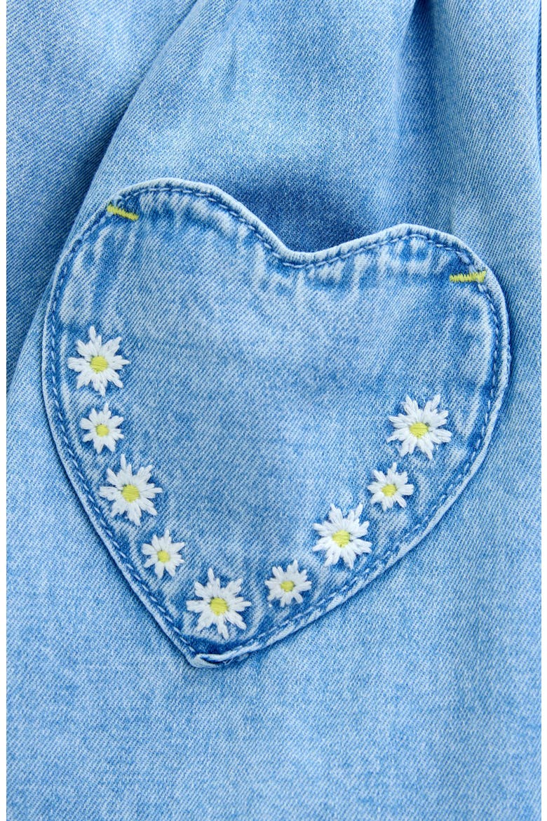 Kids' Daisy Embroidered Denim Dress, Alternate, color, BLUE