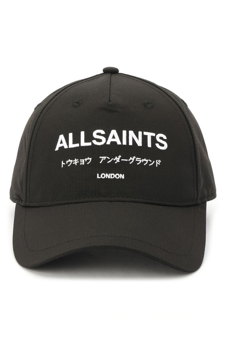 AllSaints Underground Logo Adjustable Ripstop Baseball Cap, Alternate, color, 