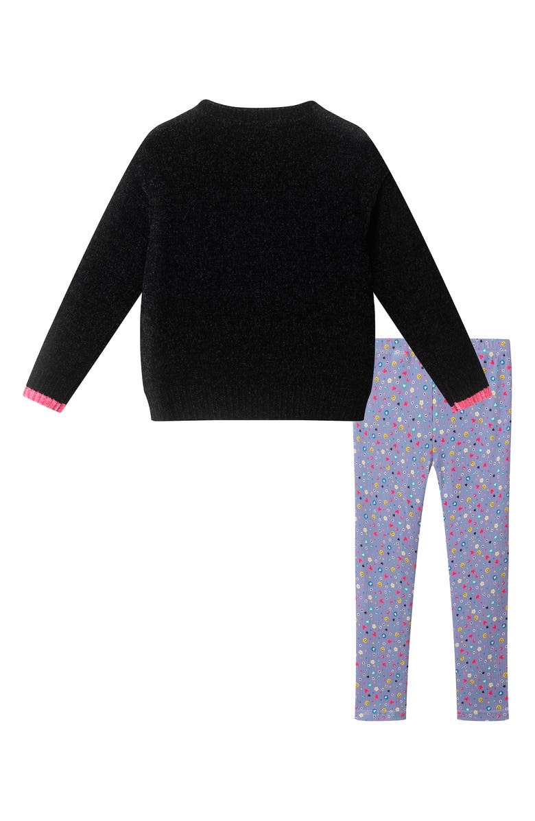Andy & Evan Kids' Chenille Sweater & Leggings Set, Alternate, color, Black