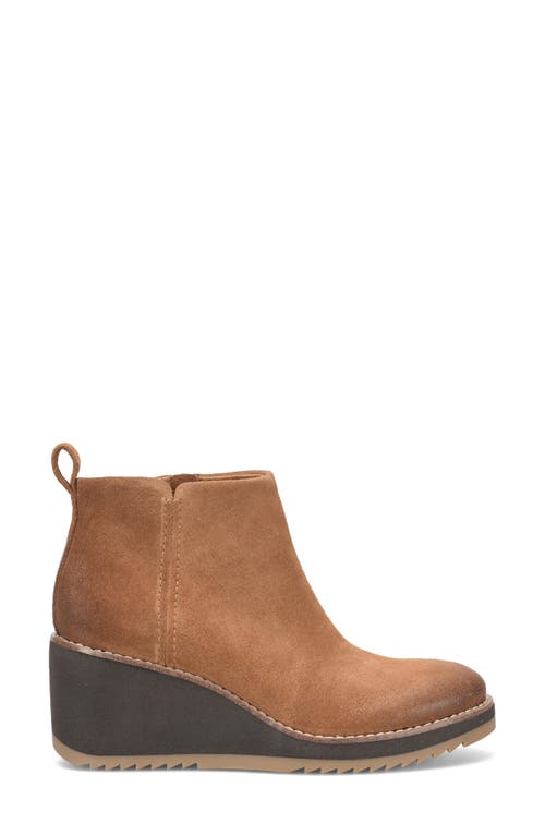 Söfft Eden Wedge Bootie In Havana Brown Suede
