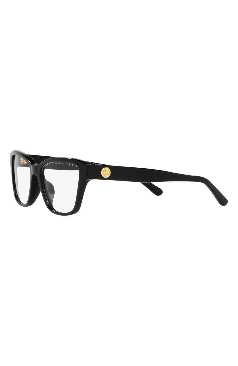 Tory Burch 53mm Rectangular Optical Glasses, Alternate, color,