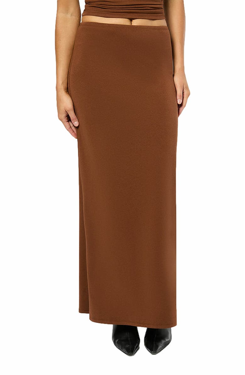 WeWoreWhat Pull On Midi Skirt, Alternate, color, Saddle