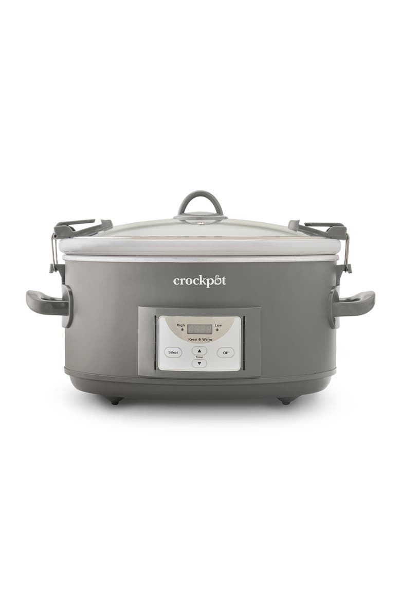 Programmable 7-Quart Cook & Carry Slow Cooker, Main, color, Grey