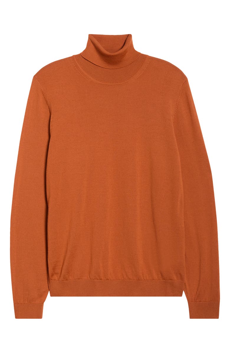 BOSS Musso Wool Turtleneck Sweater, Main, color, Dark Orange