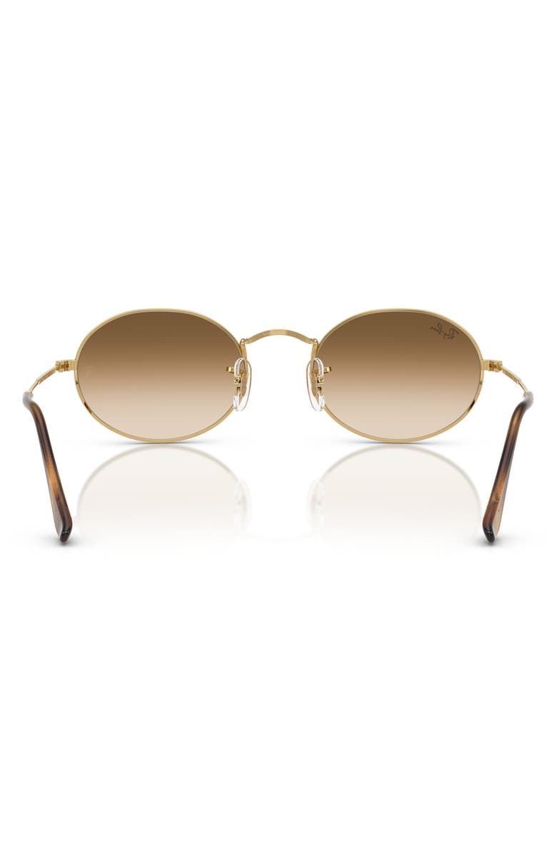 Ray-Ban 51mm Gradient Oval Sunglasses, Alternate, color, Gold Flash