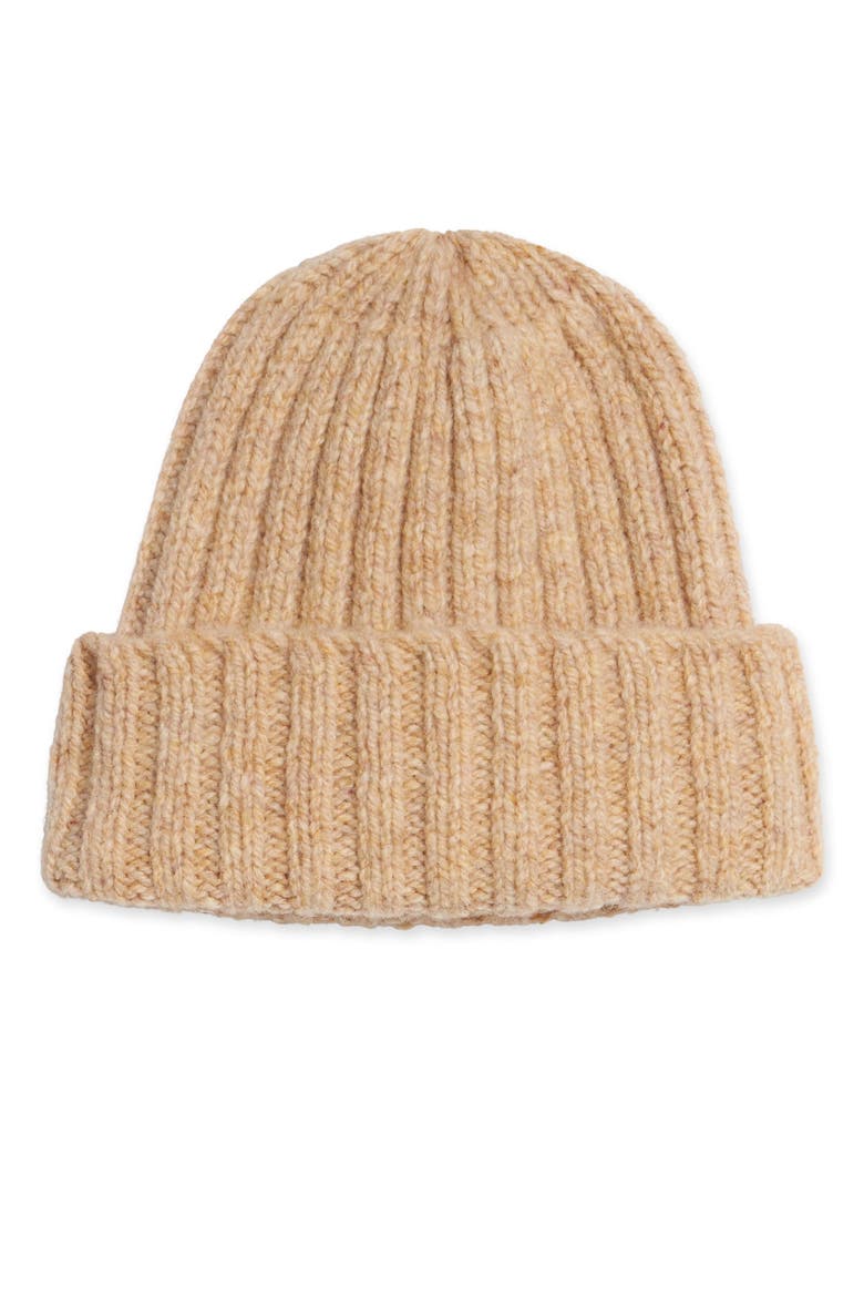 Shetland Wool Beanie, Main, color, Beige