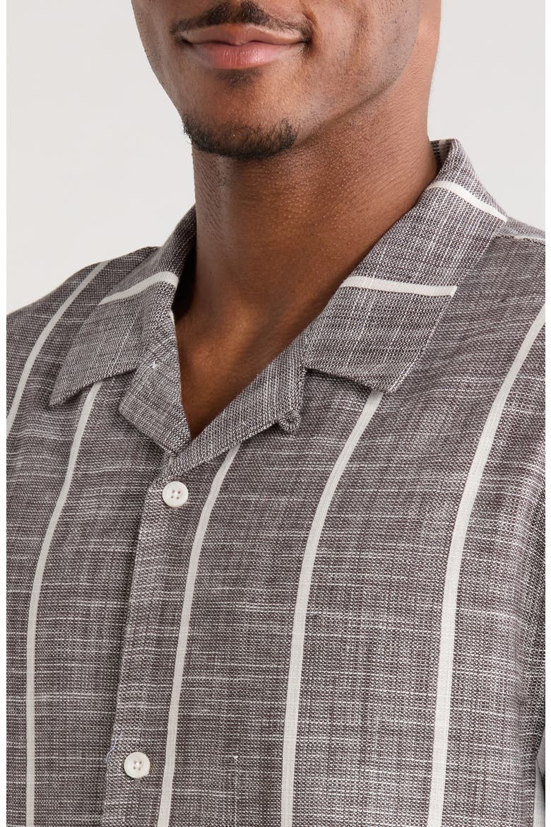 Evening Weave Camp Shirt, Alternate, color, DARK GRAY