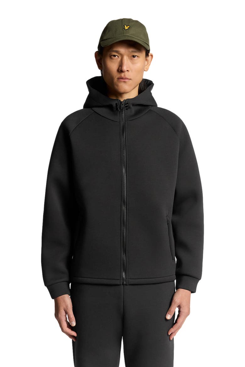 Neoprene Zip Through Hoodie, Alternate, color, Jet Black
