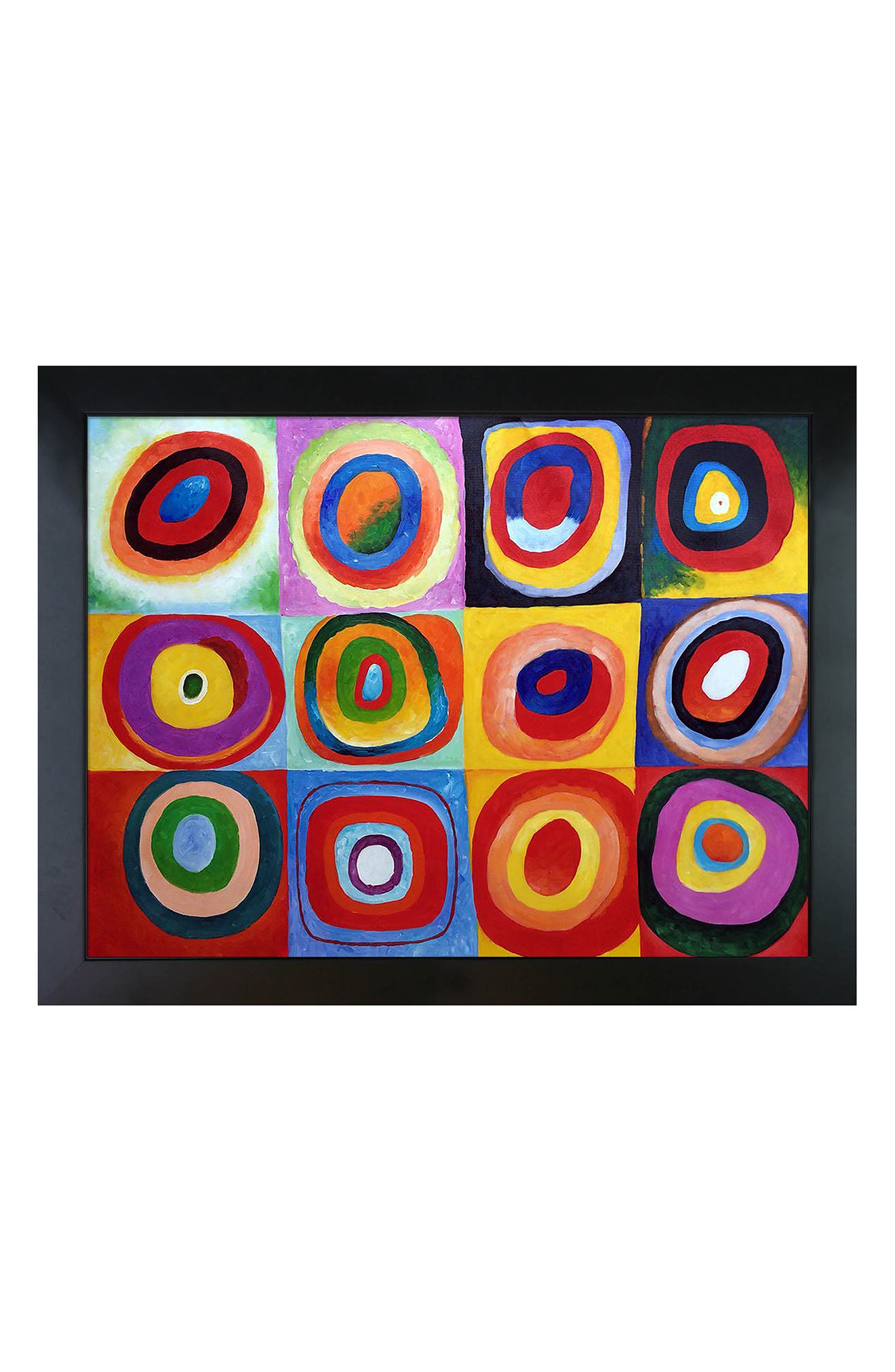 OVERSTOCK ART Farbstudie Quadrate Oil Painting Canvas Framed Art - 30 ...