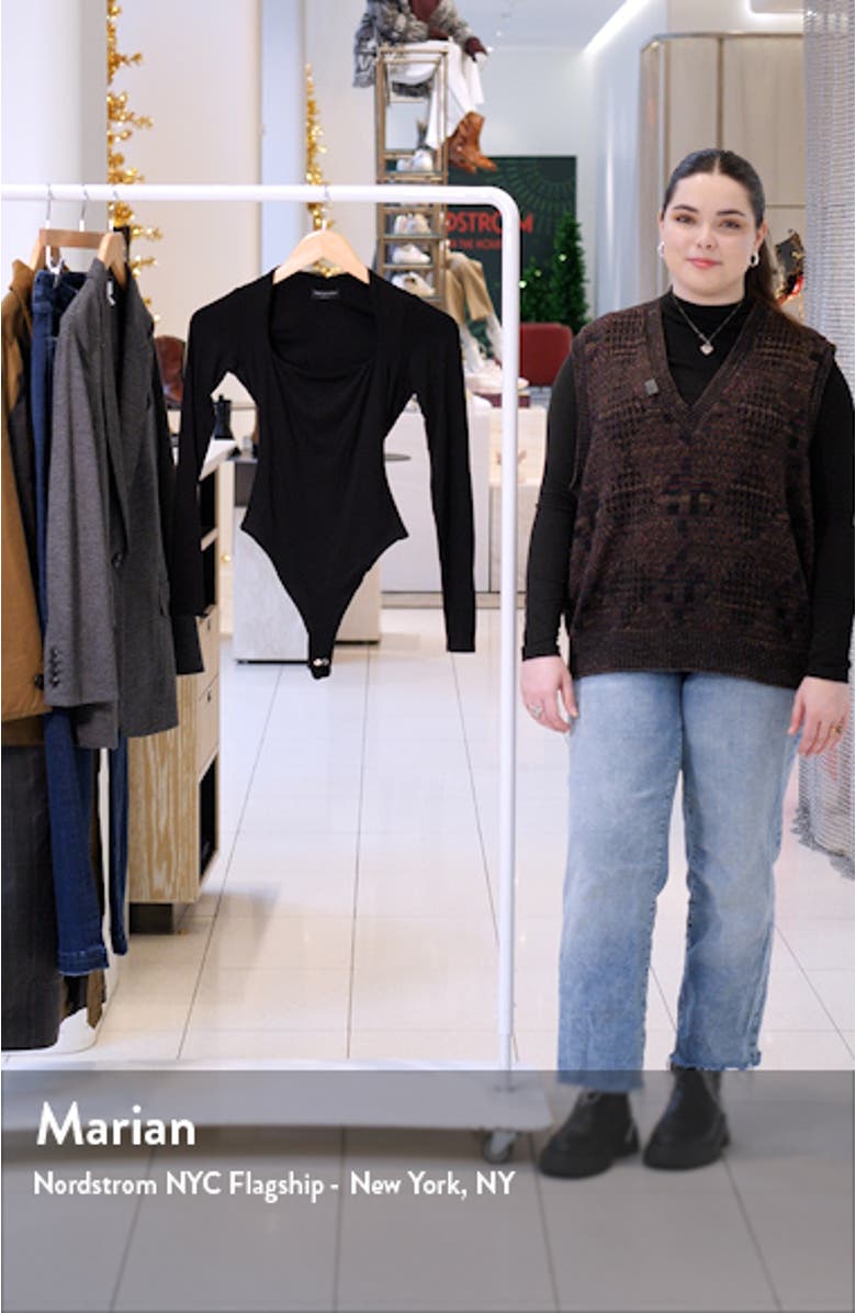 Squared Away Long Sleeve Thong Bodysuit, sales video thumbnail