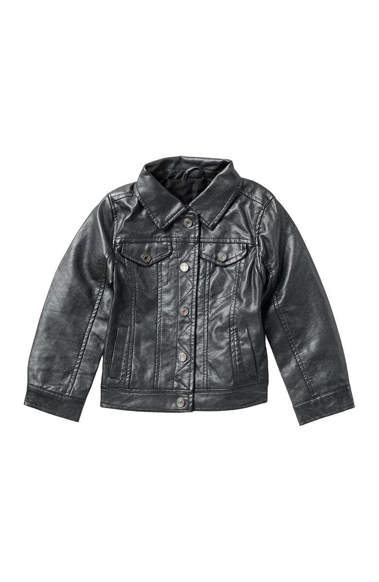 Urban Republic Metallic Faux Leather Trucker Jacket, Main, color, 