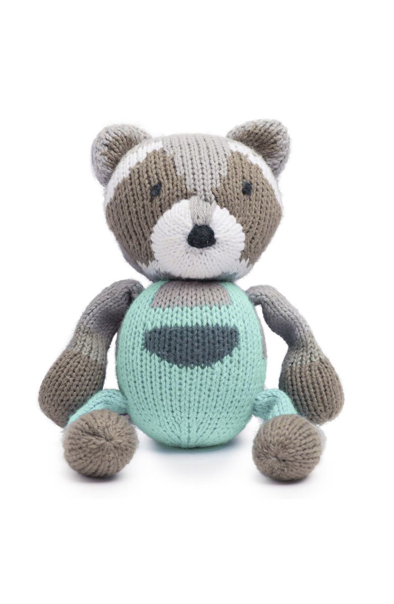 Finn + Emma Organic Cotton Rattle Toy, Main, color, Ramsey The Raccoon