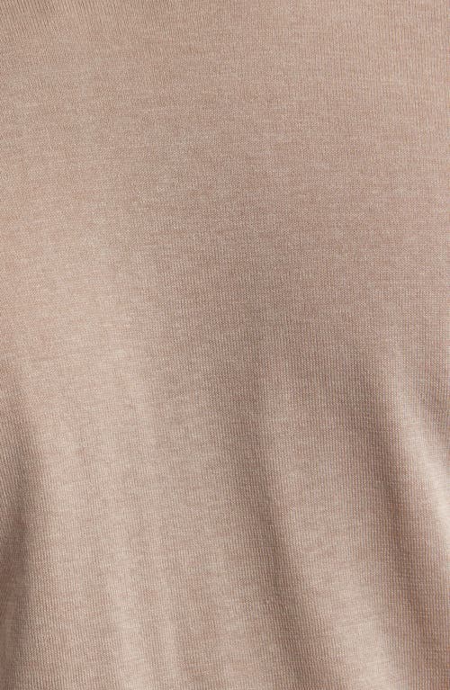 Jack Victor Wellington Heathered Cotton & Silk Crewneck T-shirt In Sand