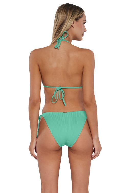 Sunsets Laney Triangle Bikini Swimsuit Top In Aqua Mist Sandbar Rib