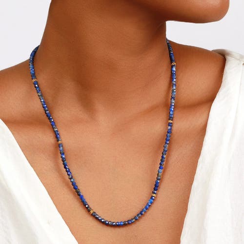 Karma And Luck Peaceful Heart Lapis Lazuli Wrap Bracelet In Blue/gold