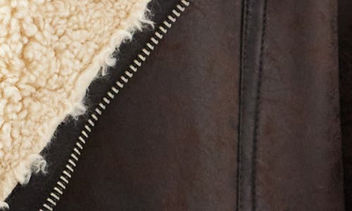 Bdg Urban Outfitters Ella Faux Shearling Lined Faux Leather Aviator Jacket In Brown