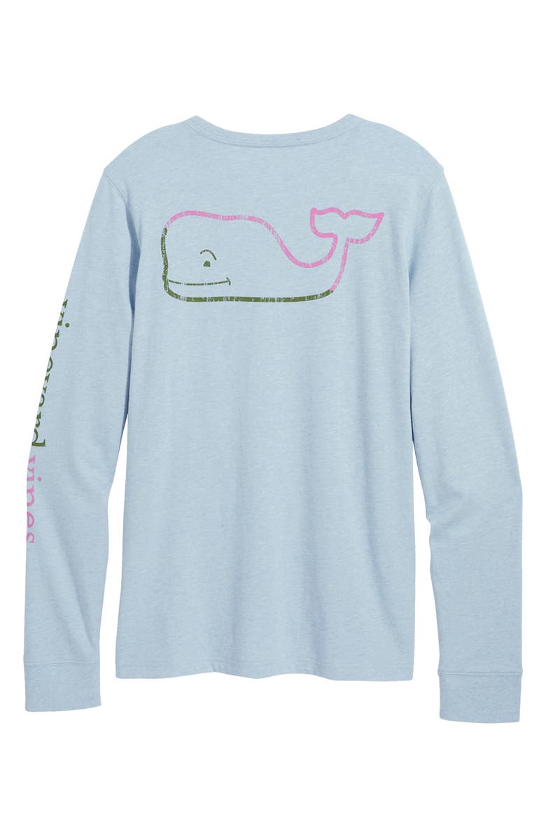 vineyard vines Ombré Whale Long Sleeve Cotton Graphic Pocket T-Shirt, Alternate, color,