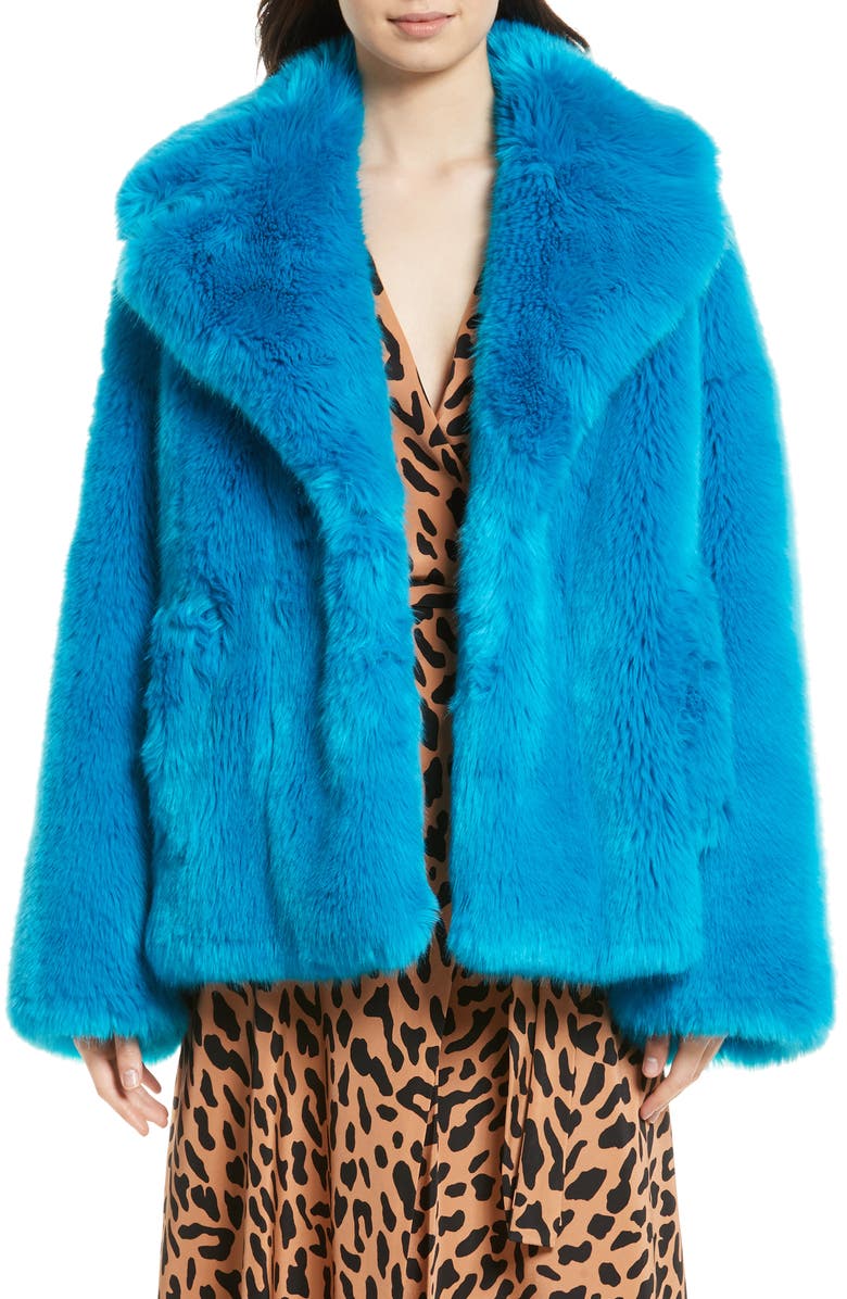 Diane von Furstenberg Faux Fur Jacket, Main, color, 