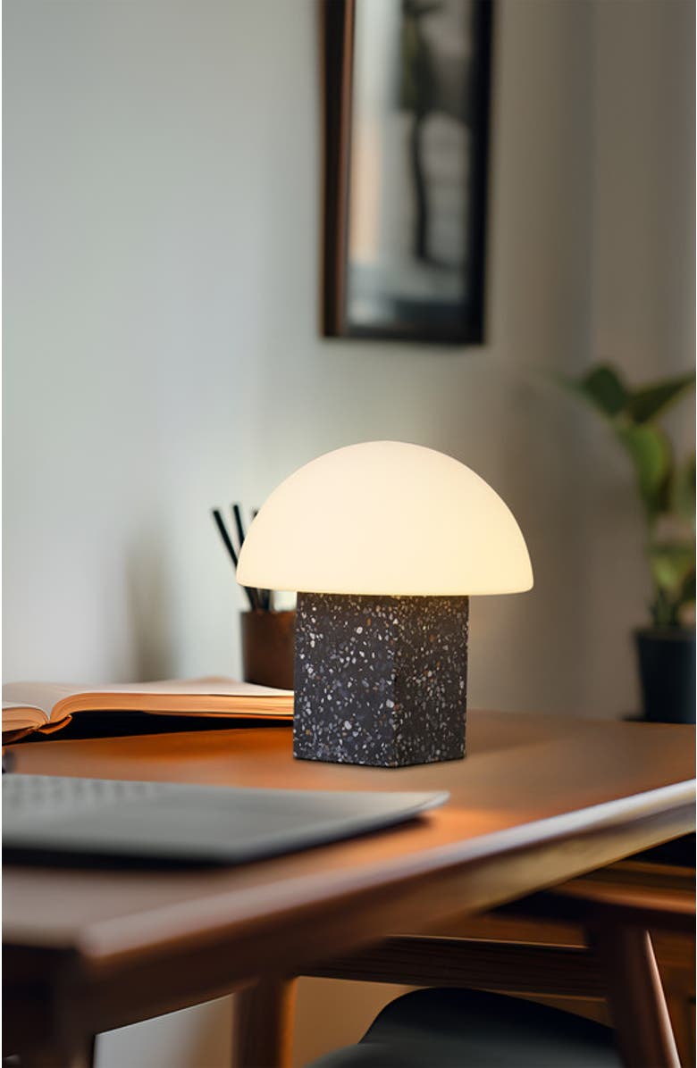 Brightech Gavin 10" Modern Speckled Concrete LED Desk Lamp, Alternate, color, Grey