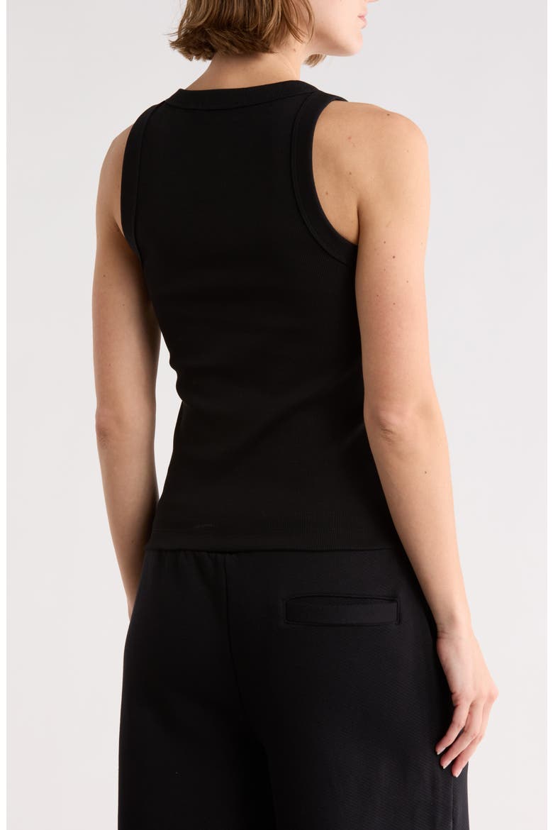 Fitted Ribbed Crop Tank, Alternate, color, BLACK NIGHT