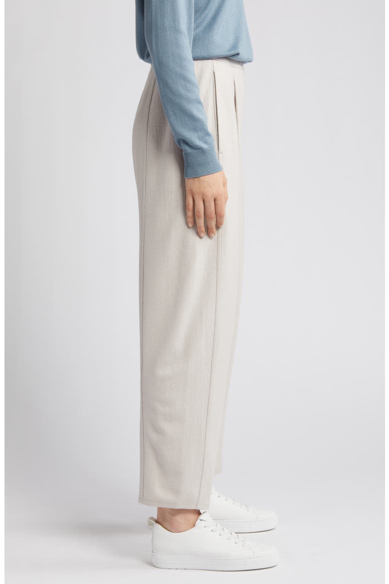 Pleated Wool Ankle Lantern Pants, Alternate, color, CHALK
