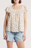 Lucky Brand Floral Smocked Top