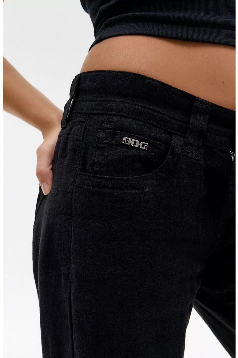 Kayla Linen & Cotton Five-Pocket Pants, Alternate, color, BLACK