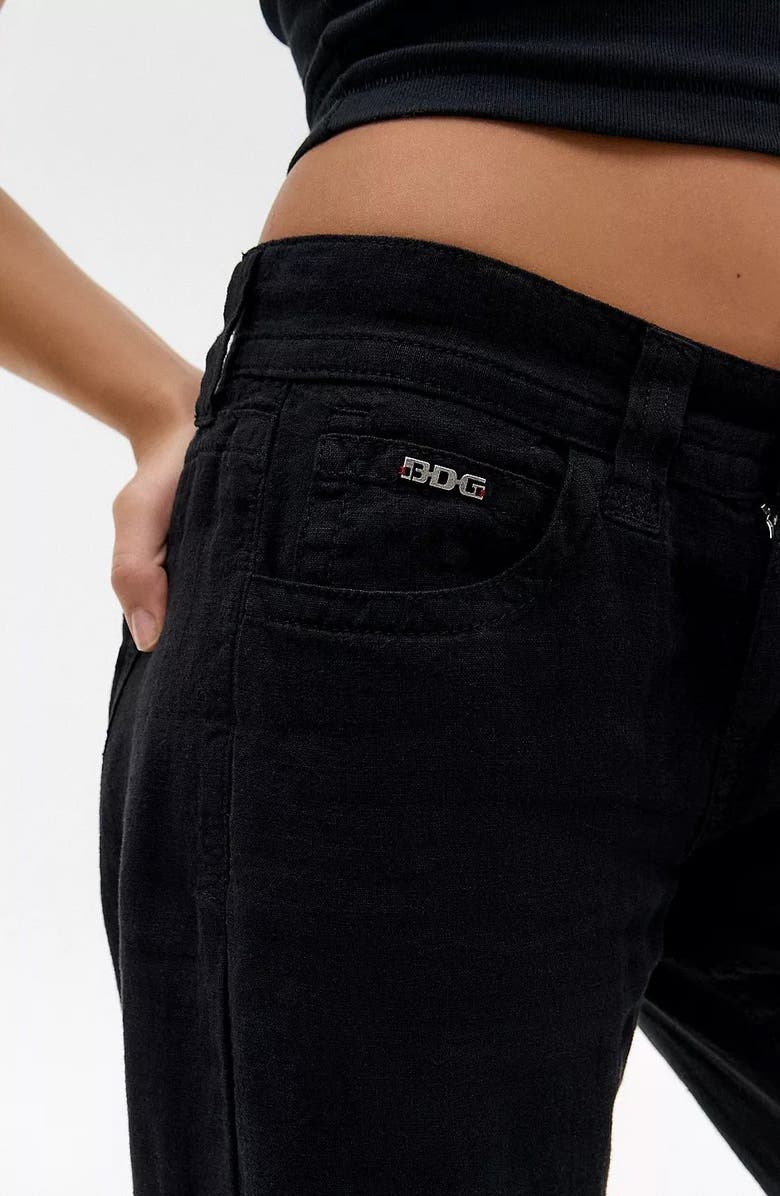 BDG Urban Outfitters Kayla Linen & Cotton Five-Pocket Pants, Alternate, color, Black