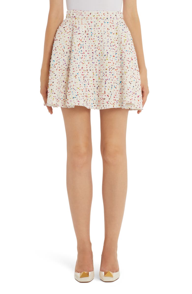 Valentino Tweed Pois Miniskirt, Main, color,