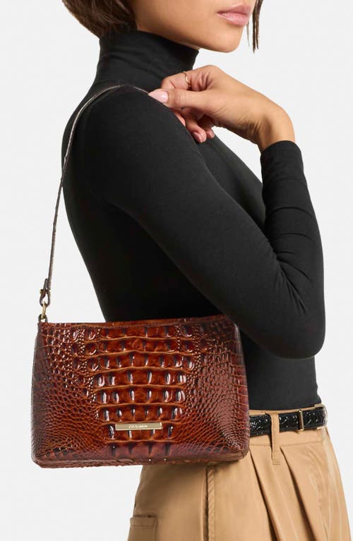 Brahmin Lorelei Croc Embossed Leather Shoulder Bag