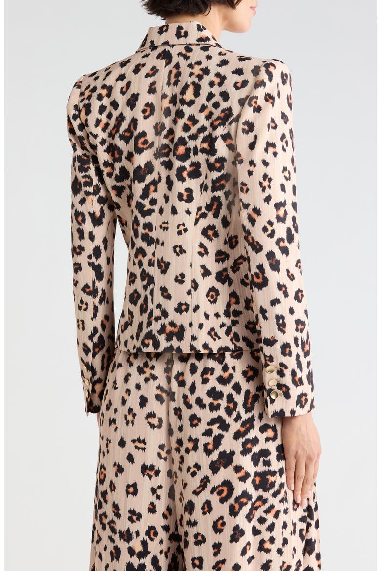 Atmore Leopard Print Double Breasted Blazer, Alternate, color, TAN MULTI IKAT LEOPARD